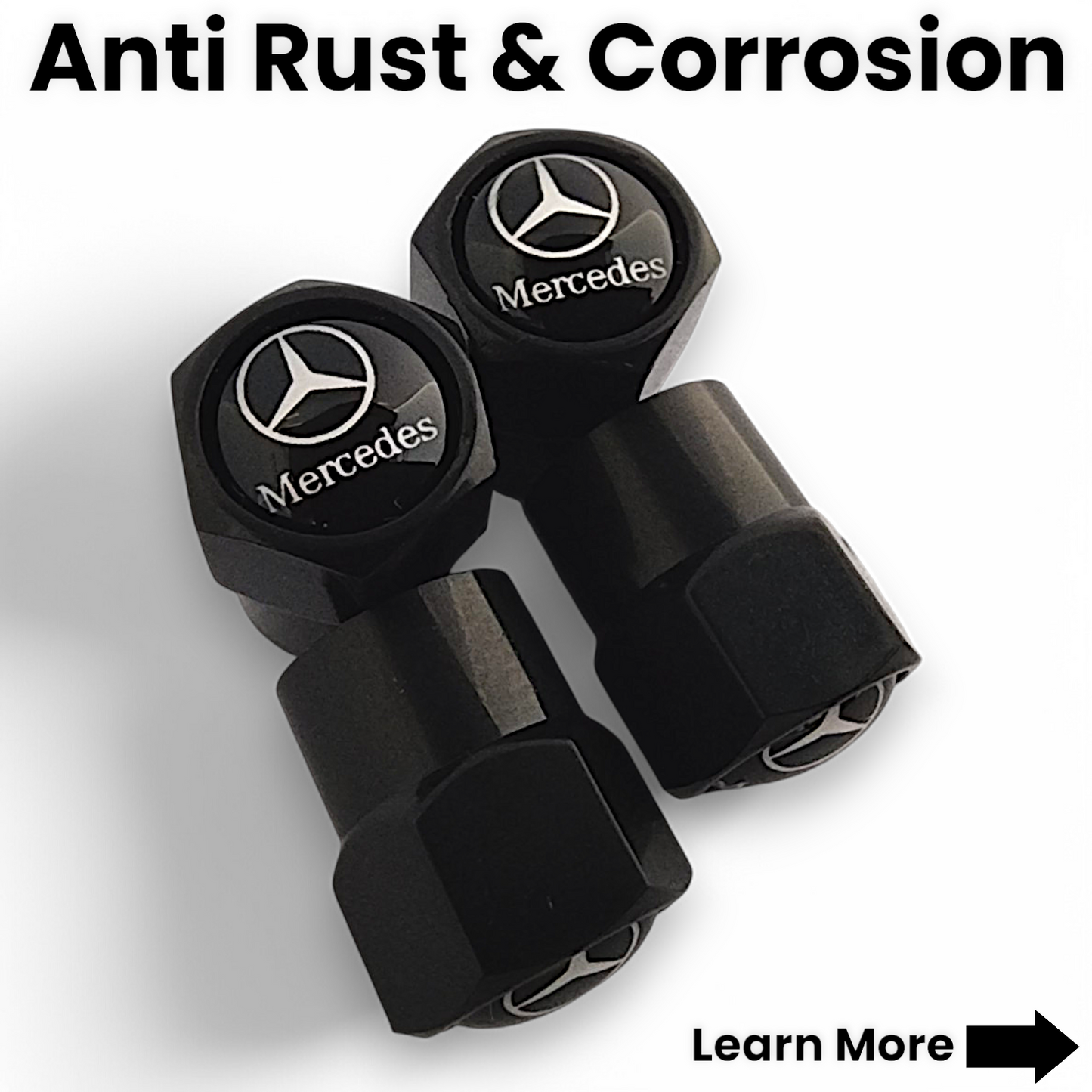 Mercedes Benz Dust Caps Anti Rust & Corrosion - Plastic Mercedes Tyre Valve Caps
