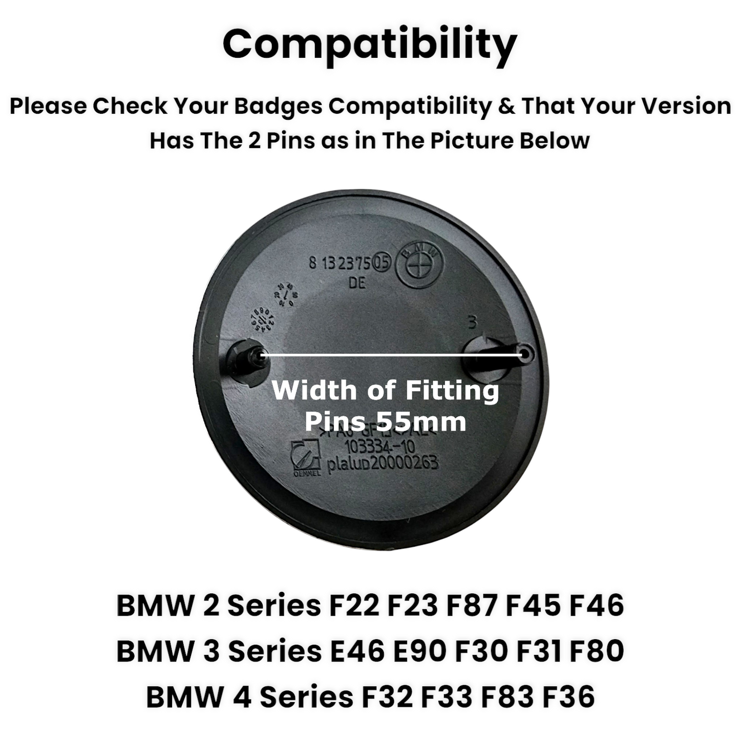 BMW Badge 74mm Rear Boot Replacement Emblem 51148219237