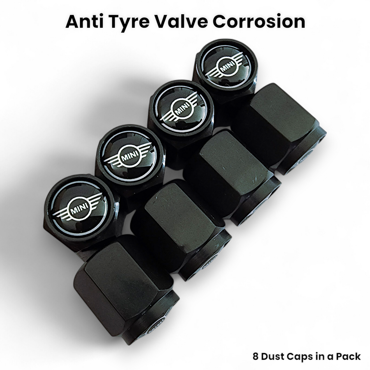 Mini Dust Caps x 8 Anti Rust & Corrosion - Mini Tyre Valve Caps