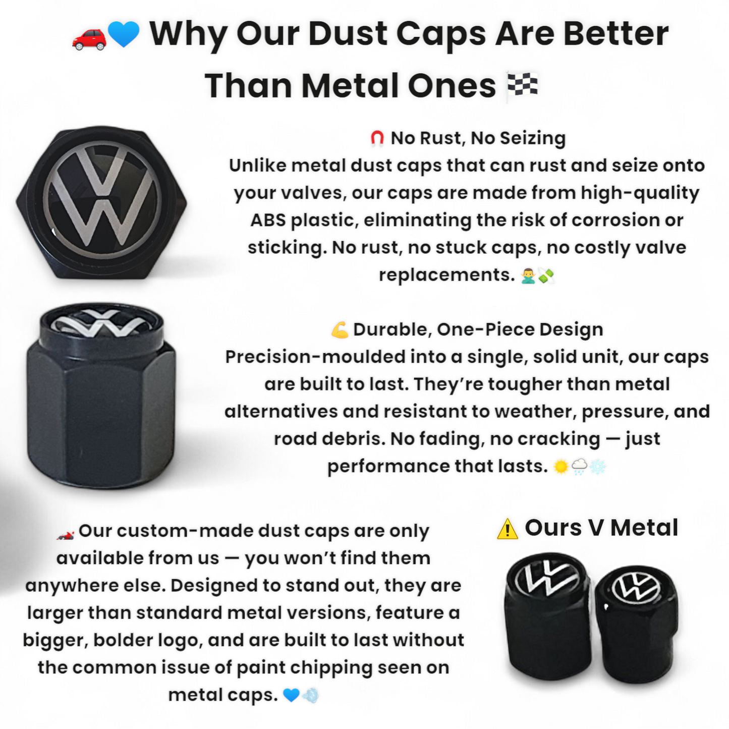 VW Dust Caps - VW Tyre Valve Caps