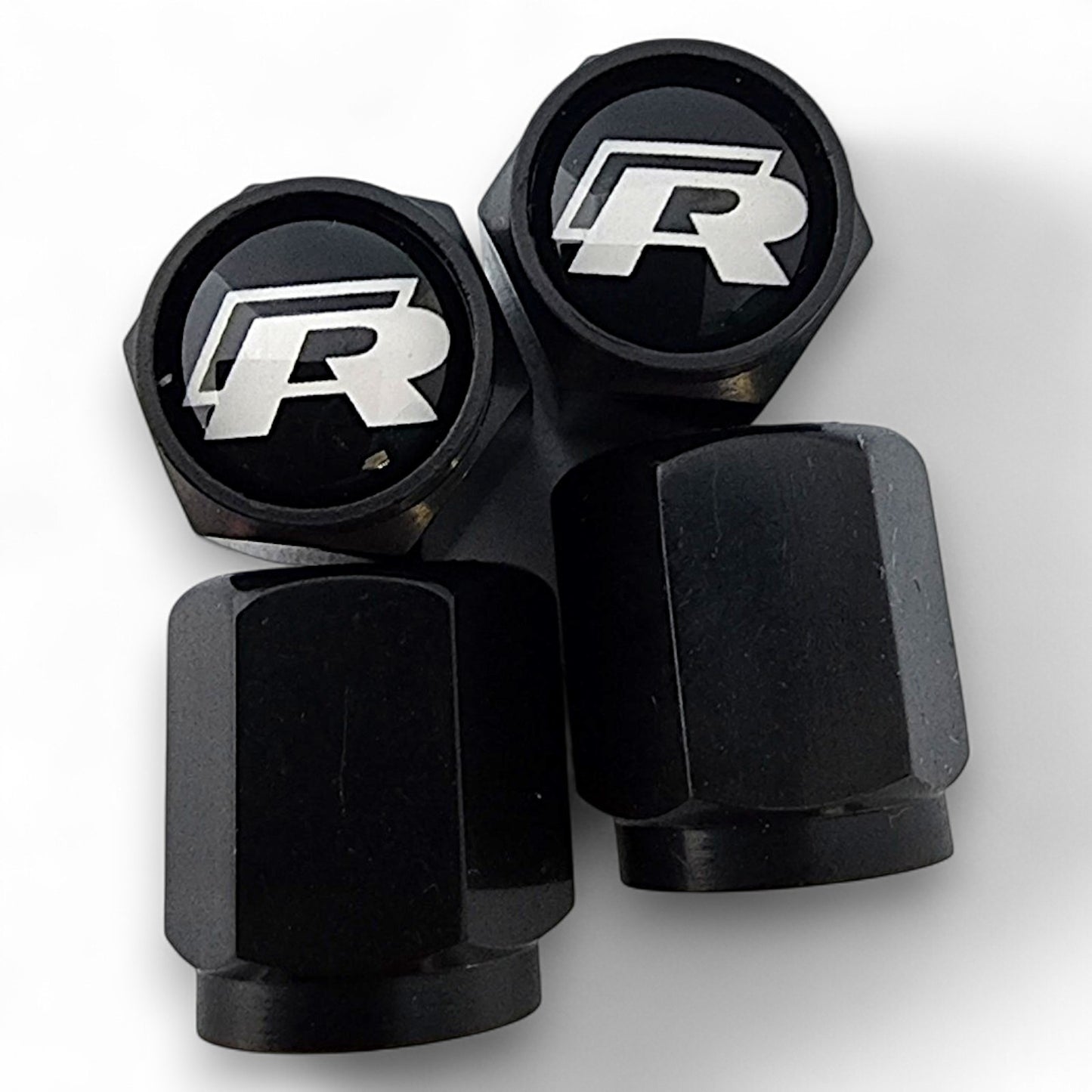 VW R Dust Caps x 8 Anti Rust & Corrosion - R Line Tyre Valve Caps