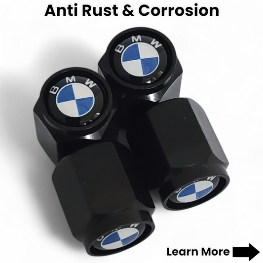 BMW Dust Caps x 8 - Original Logo Anti Rust & Corrosion - Plastic BMW Tyre Valve Caps