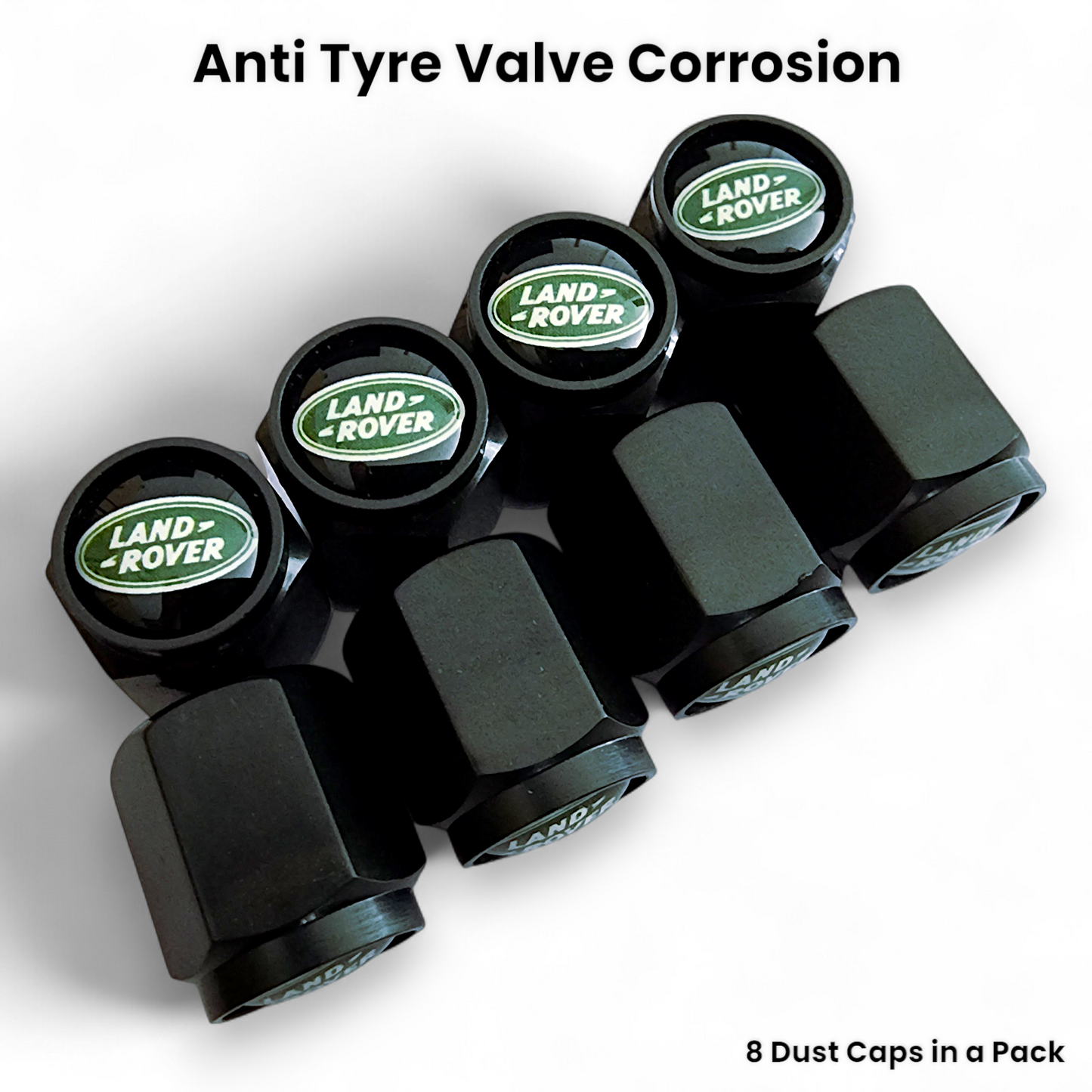 Land Rover Dust Caps x 8 Anti Rust & Corrosion - Land Rover Tyre Valve Caps