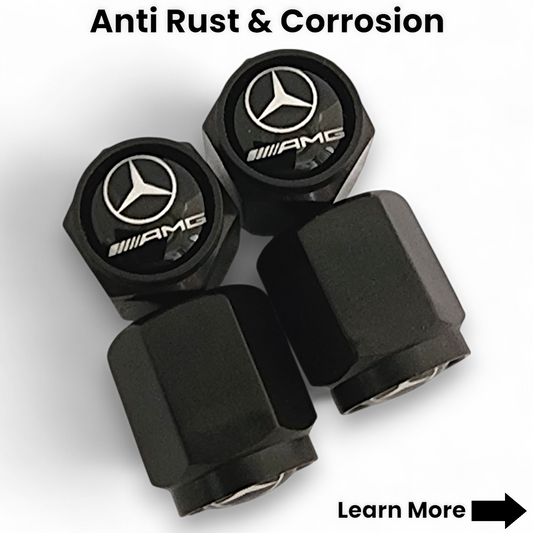 Mercedes Benz AMG Dust Caps x 8 Anti Rust & Corrosion - Plastic AMG Tyre Valve Caps