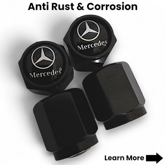 Mercedes Benz Dust Caps x 8 Anti Rust & Corrosion - Plastic Mercedes Tyre Valve Caps