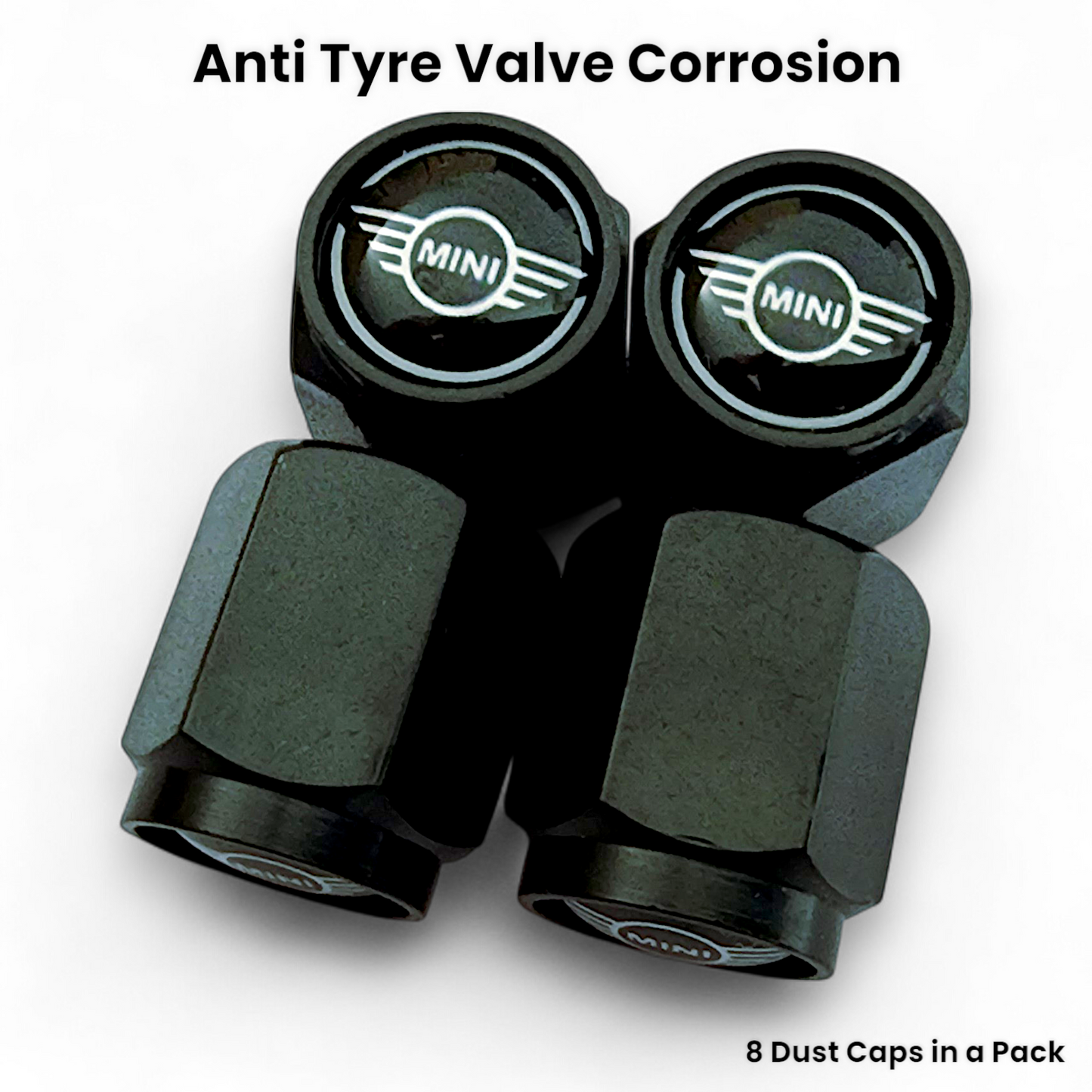Mini Dust Caps x 8 Anti Rust & Corrosion - Mini Tyre Valve Caps