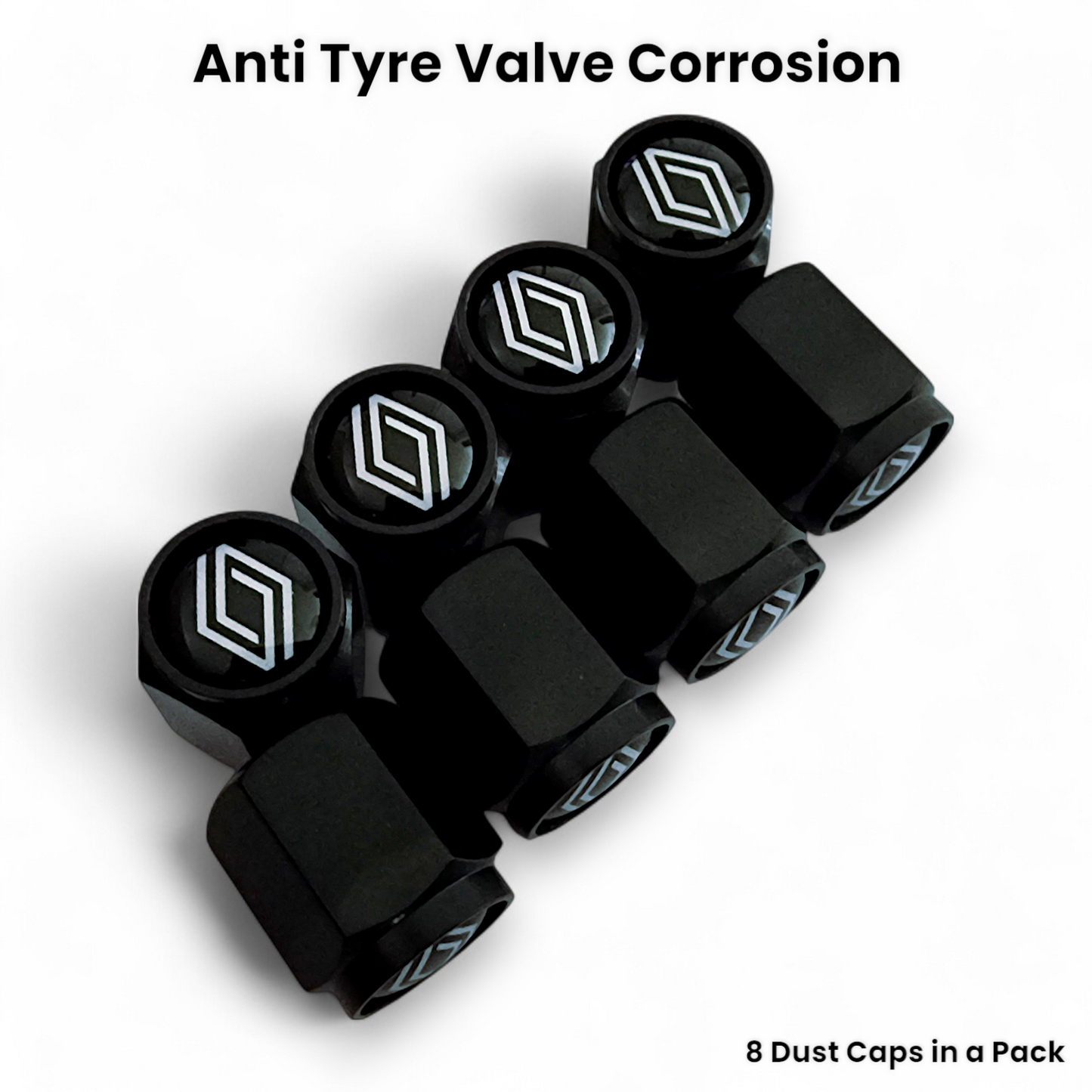 Renault Dust Caps x 8 Anti Rust & Corrosion - Renault Tyre Valve Caps